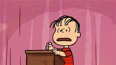 Linus van Pelt declaring his support for the Democratic candidate. "Obama is the security blanket of America."